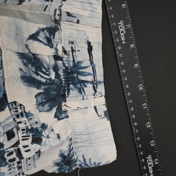 Cynthia Rowley‎ Amalfi Coast Print Linen Blend Shorts High Waist Casual Medium - Picture 8 of 10
